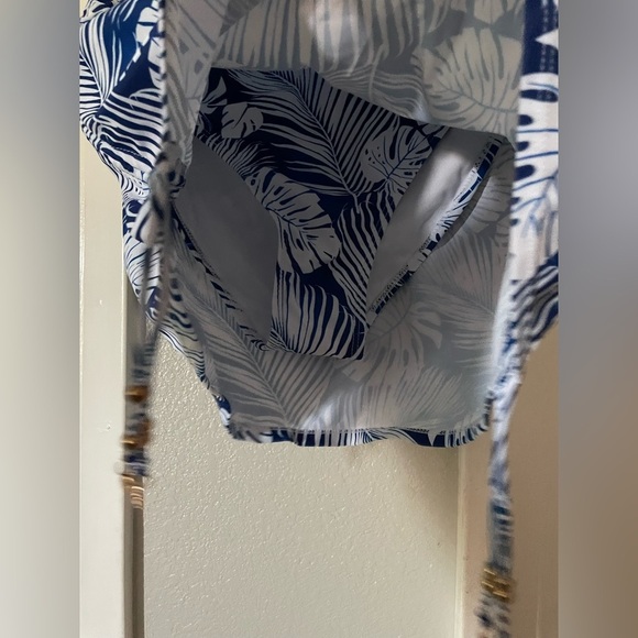 Nicole Miller Blue and White Tropical Bikini Skirt - Picture 6 of 8